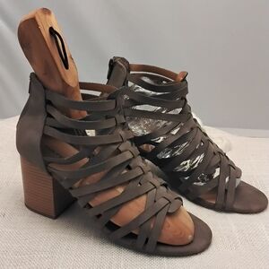 Maurices Brownl Strappy Block Heels